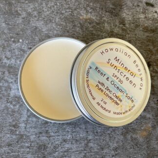 Mineral Sunscreen SPF30//Reef and Ocean Safe 1oz or 2oz // All natural Hawaiian Beeswax & Pure Lavender